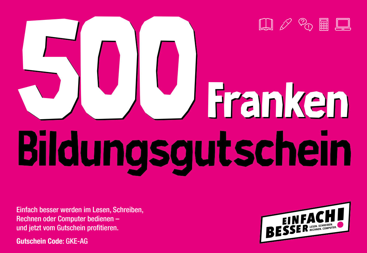 Bildungsgutschein für den Kanton Aargau im Wert von CHF 500.-
